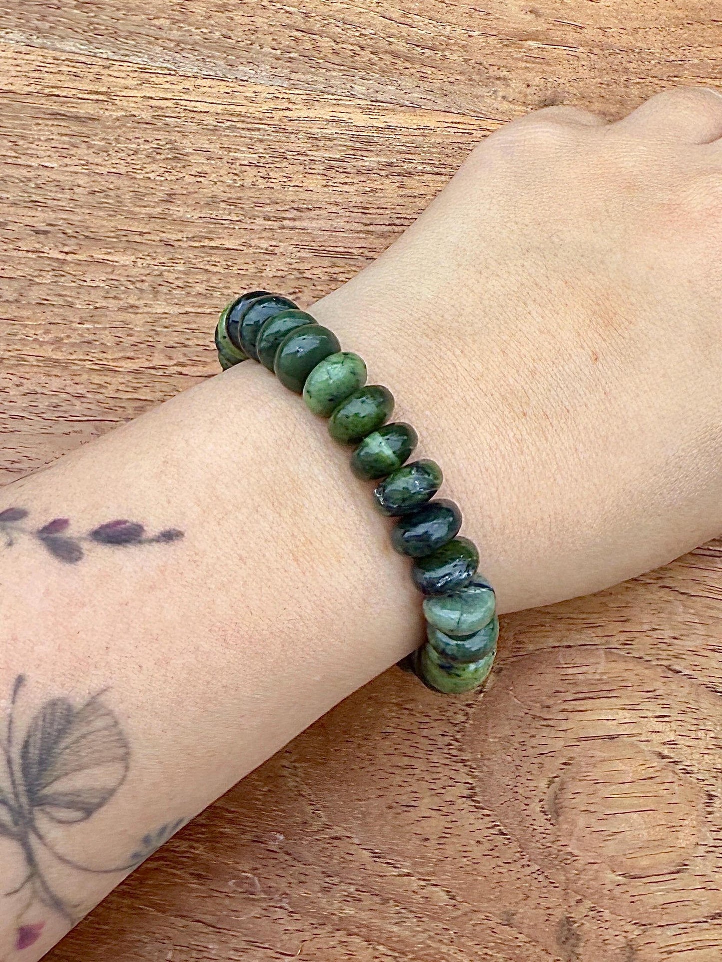 Bracelet en jade perles donuts pierre naturelle semi précieuse