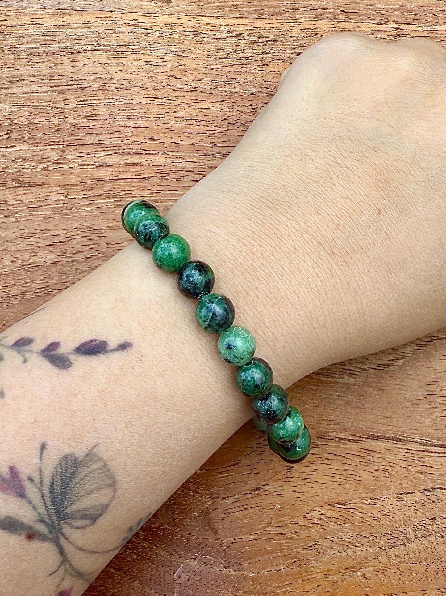 Bracelet en rubis zoisite pierre naturelle semi précieuse