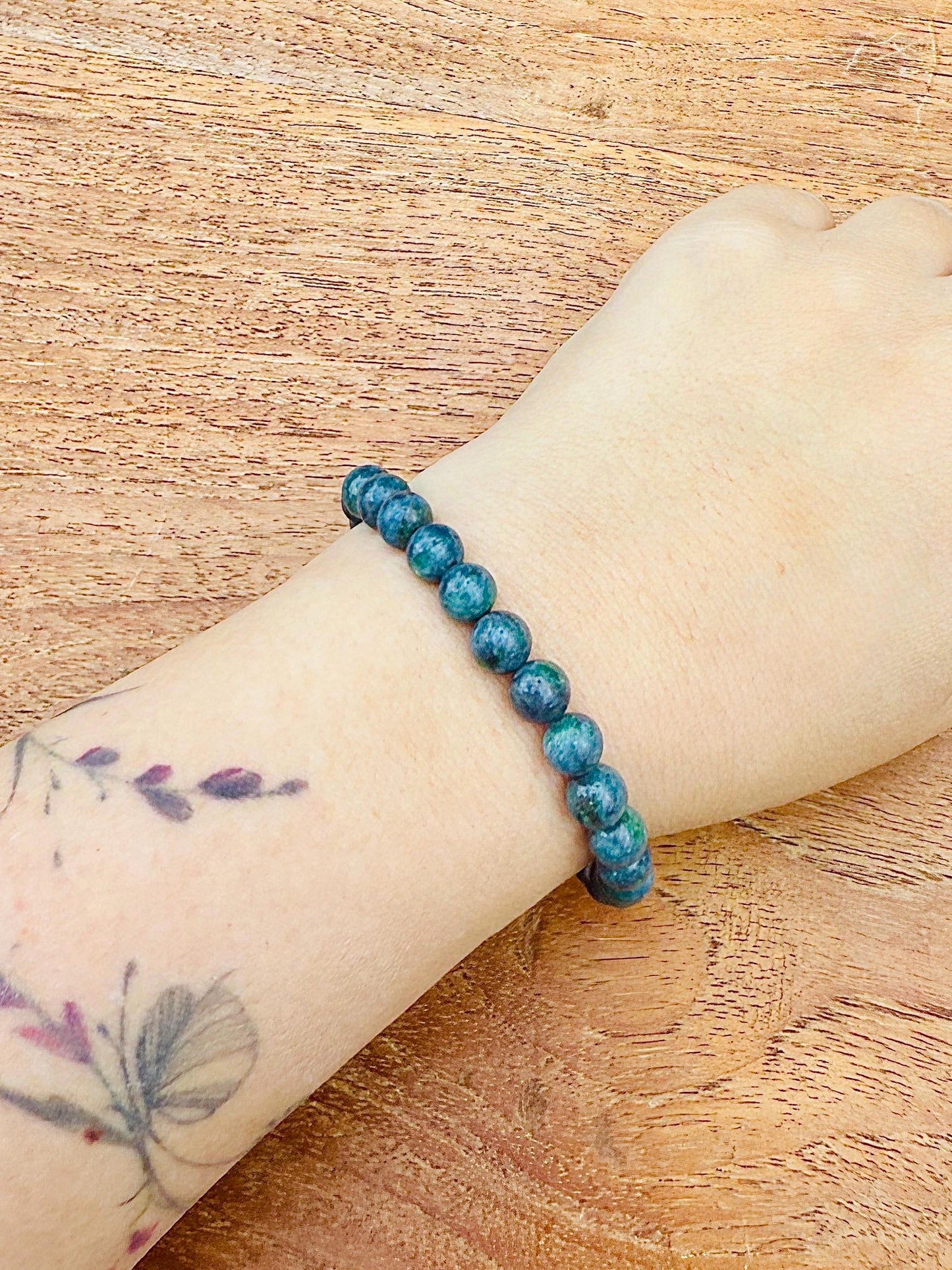 Bracelet en rubis zoisite bleue pierre naturelle semi précieuse