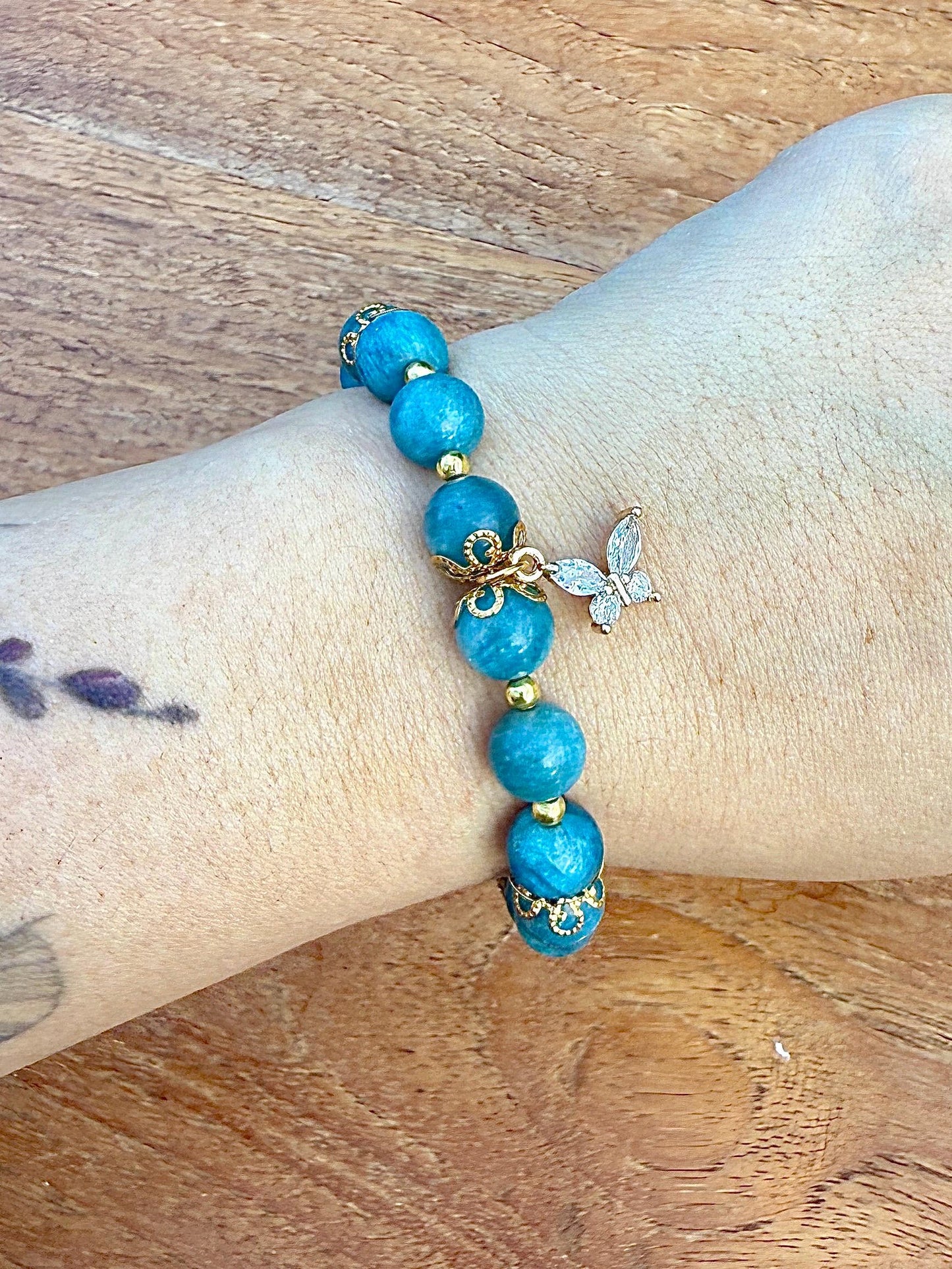 Bracelet apatite pierre semi précieuse - Creation by L