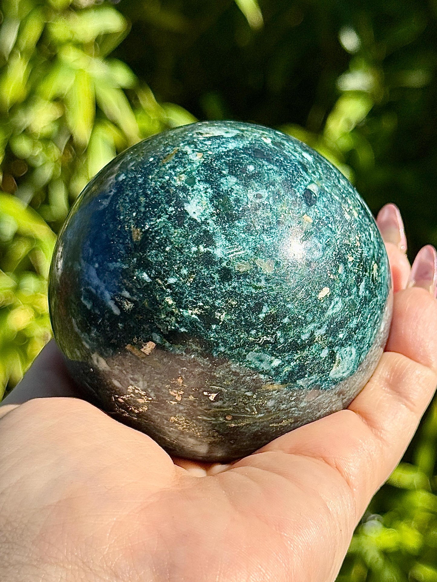 Sphere en jaspe bleu pierre naturelle semi précieuse