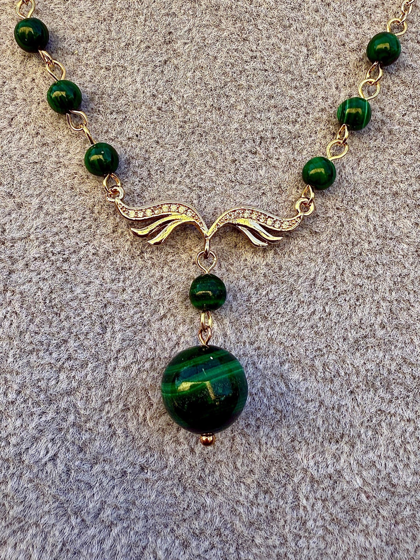 Collier malachite pierre semi précieuse
