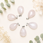 Collier pendentif goutte en quartz rose en pierre naturelle