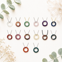 Collier anneaux en pierre semi precieuse