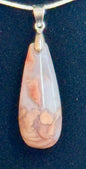 Pendentif calcédoine / agate rose pierre naturelle