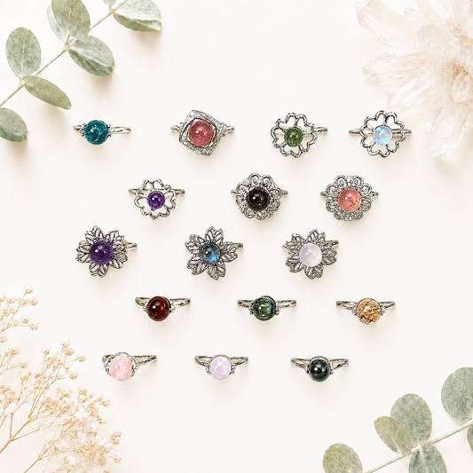 Bague anti-stress pierre naturelle semi precieuse