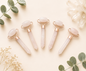 Gua sha roller visage en quartz rose pierre naturelle semi précieuse