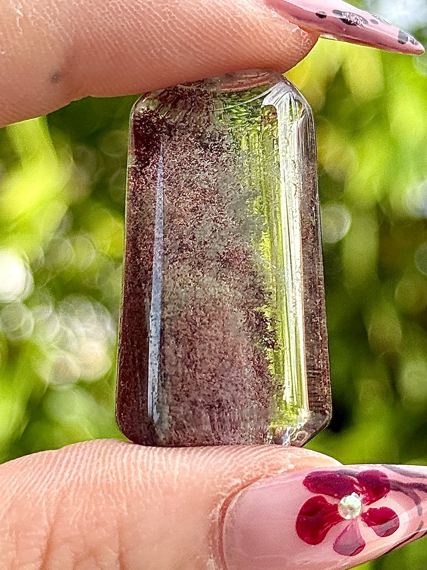 Cabochon quartz lodolite - quartz jardin pierre semi precieuse