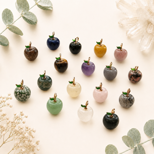 Mini pomme en pierre semi précieuses