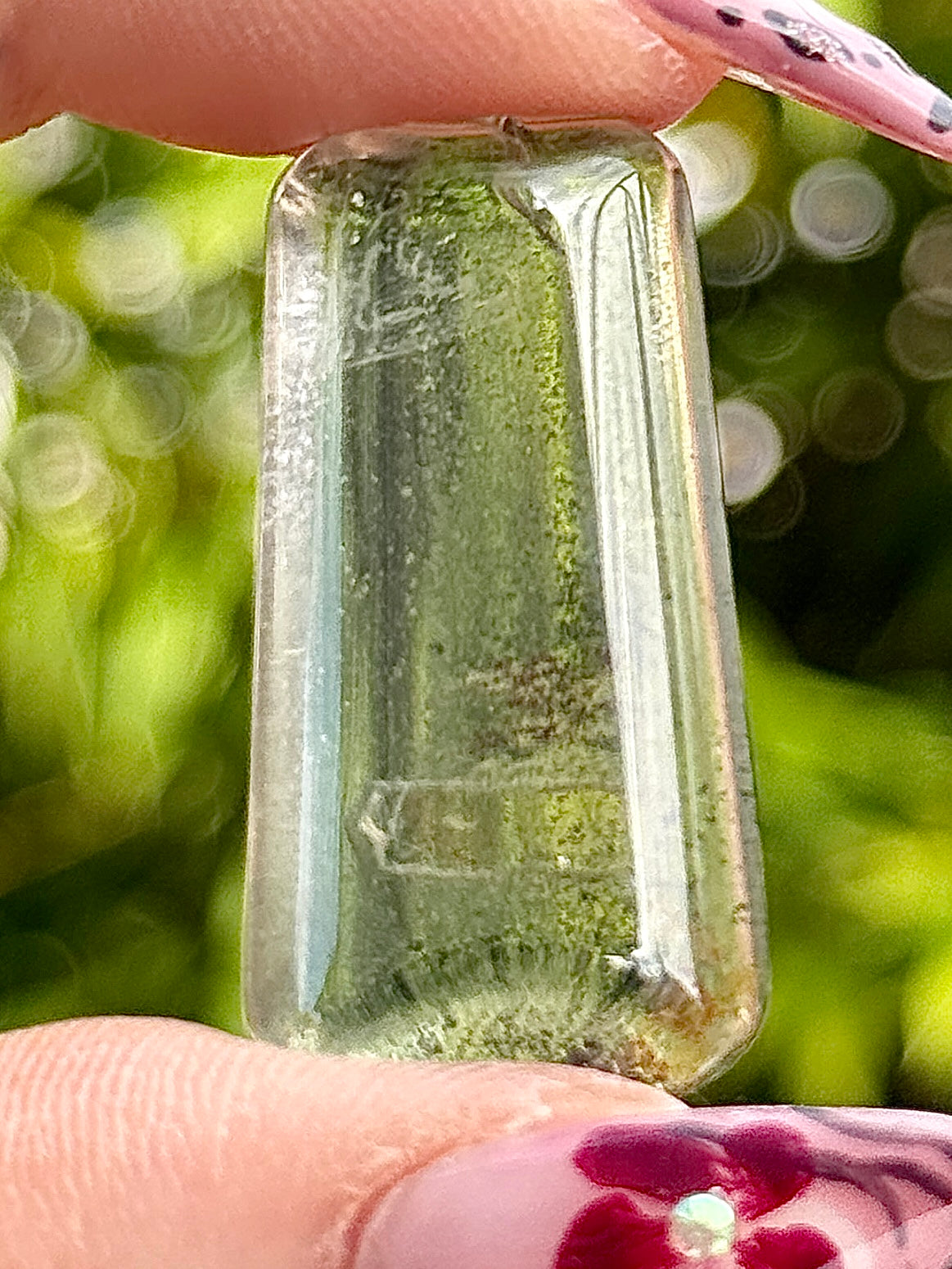 Cabochon quartz lodolite - quartz jardin pierre semi precieuse