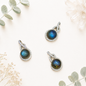 Pendentif en argent et Labradorite en pierre naturelle semi précieuse