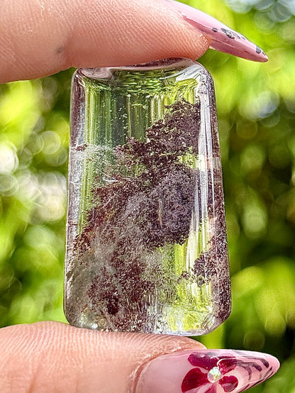 Cabochon quartz lodolite - quartz jardin pierre semi precieuse