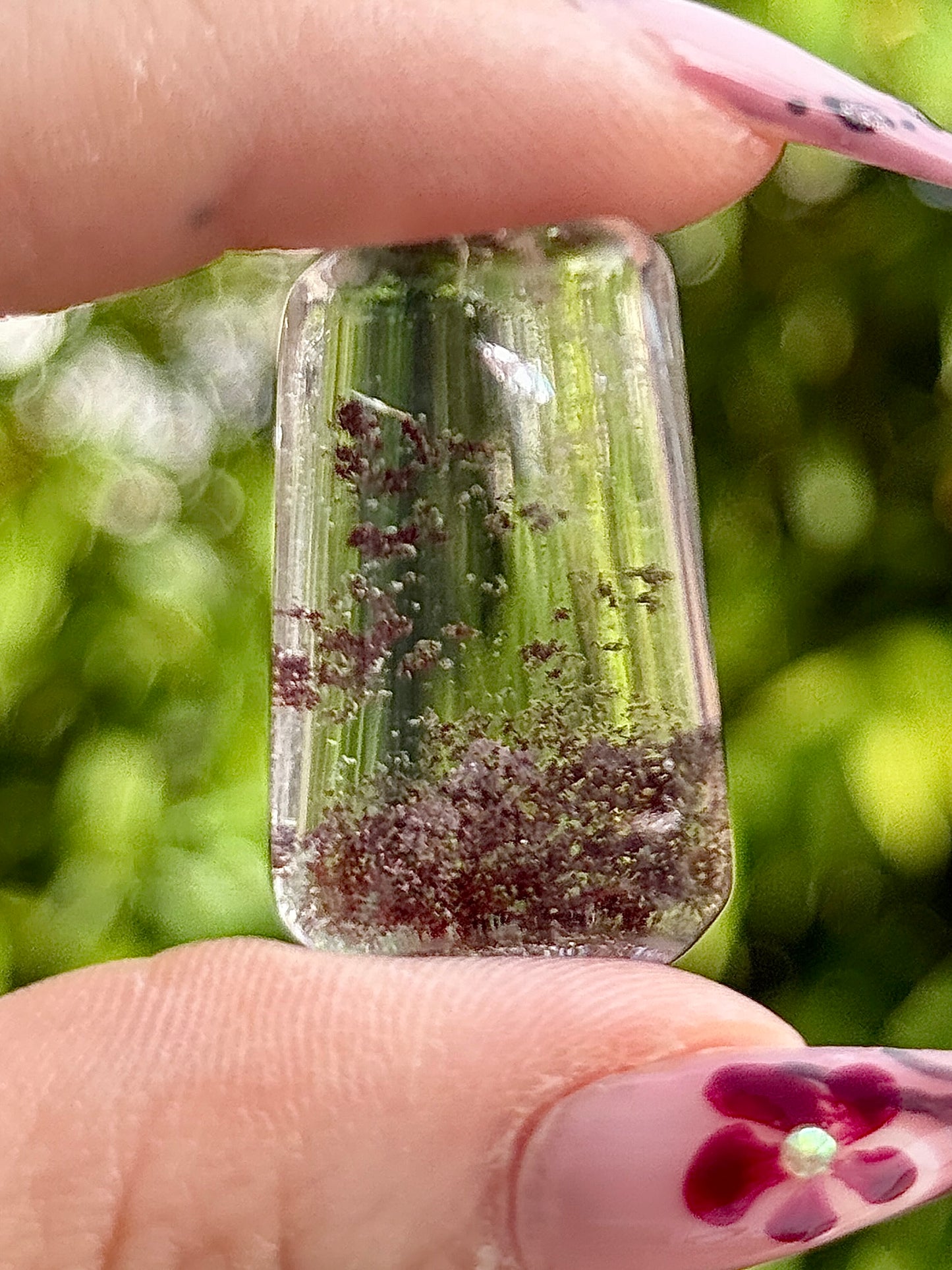 Cabochon quartz lodolite - quartz jardin pierre semi precieuse