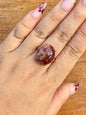 Bague en acier et pierre naturelle semi precieuse