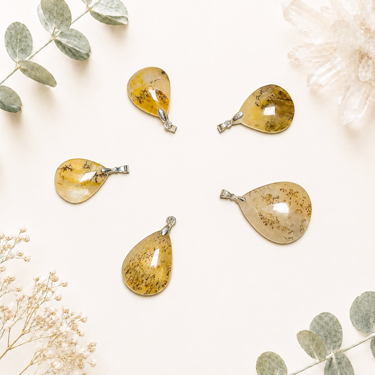 Pendentif en agate dentritique pierre naturelle