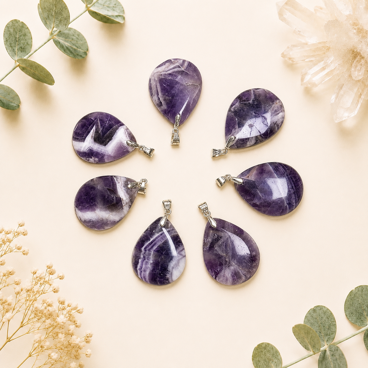 Pendentif amethyste pierre semi précieuse
