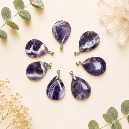 Pendentif amethyste pierre semi précieuse
