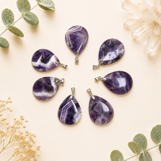 Pendentif amethyste pierre semi précieuse
