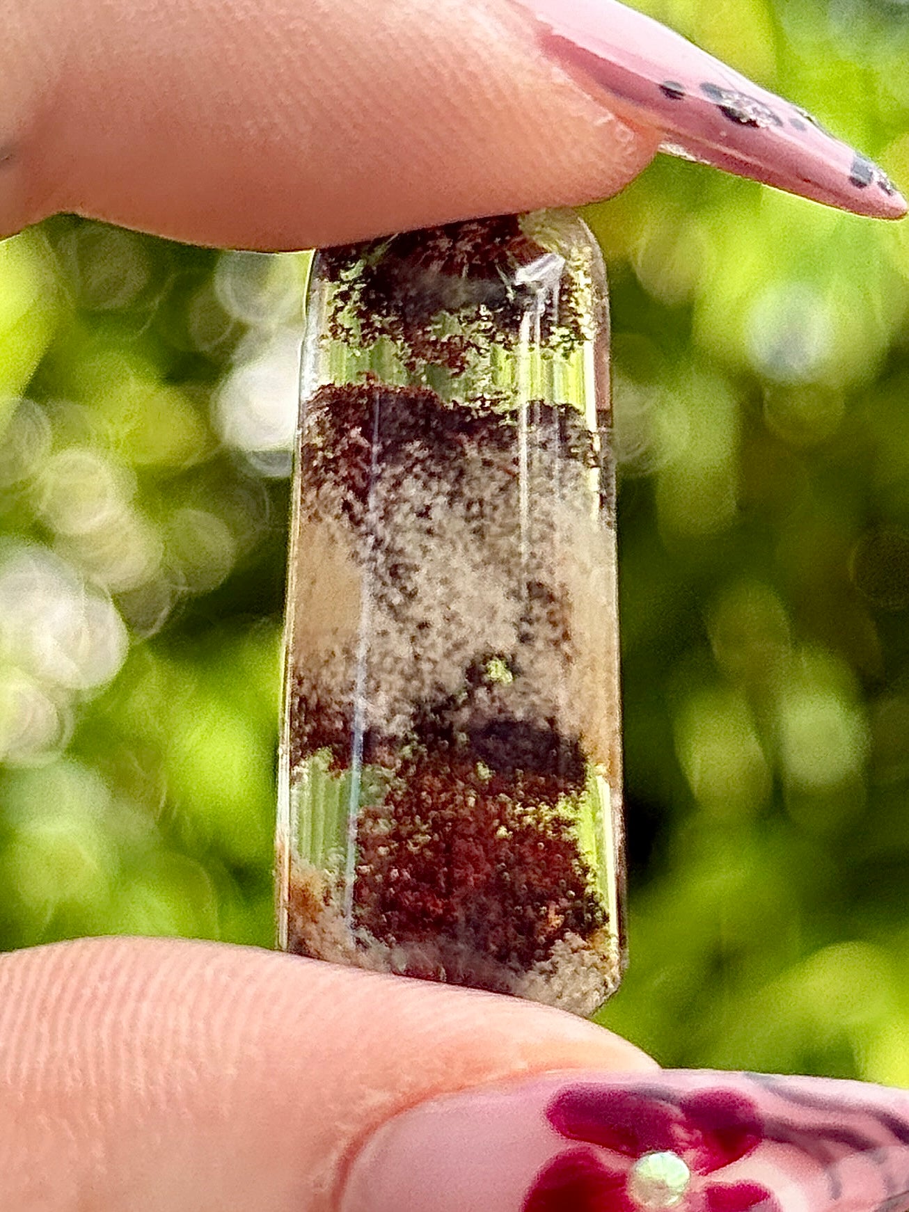 Cabochon quartz lodolite - quartz jardin pierre semi precieuse