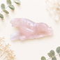 Magnifique sculpture de tigre en quartz rose pierre naturelle semi precieuse