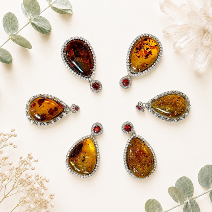 Pendentif en ambre pierre naturelle semi précieuse