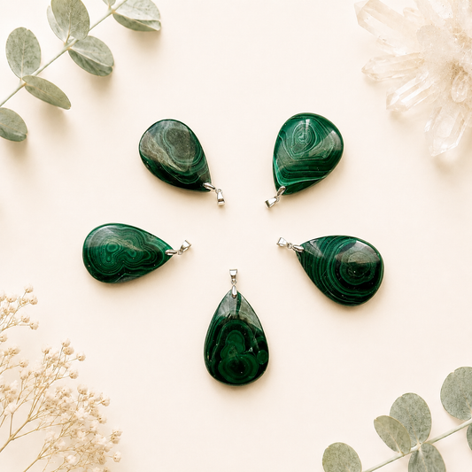 Pendentif malachite pierre semi précieuse