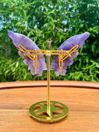 Papillon ailes pierre semi précieuse améthyste