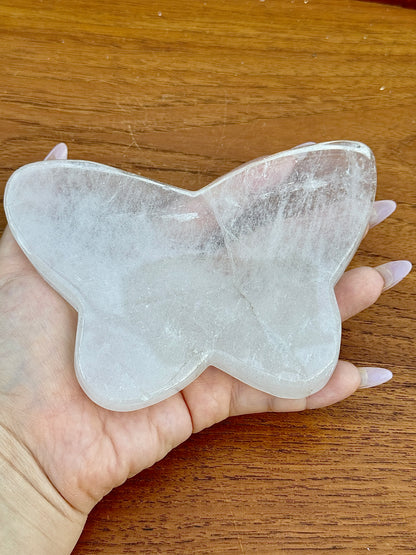 Papillon quartz cristal de roche pierre naturelle - imparfait