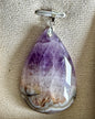 Pendentif en améthyste et agate dentelle blanche pierre naturelle semi précieuse