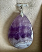 Pendentif en améthyste et agate dentelle blanche pierre naturelle semi précieuse