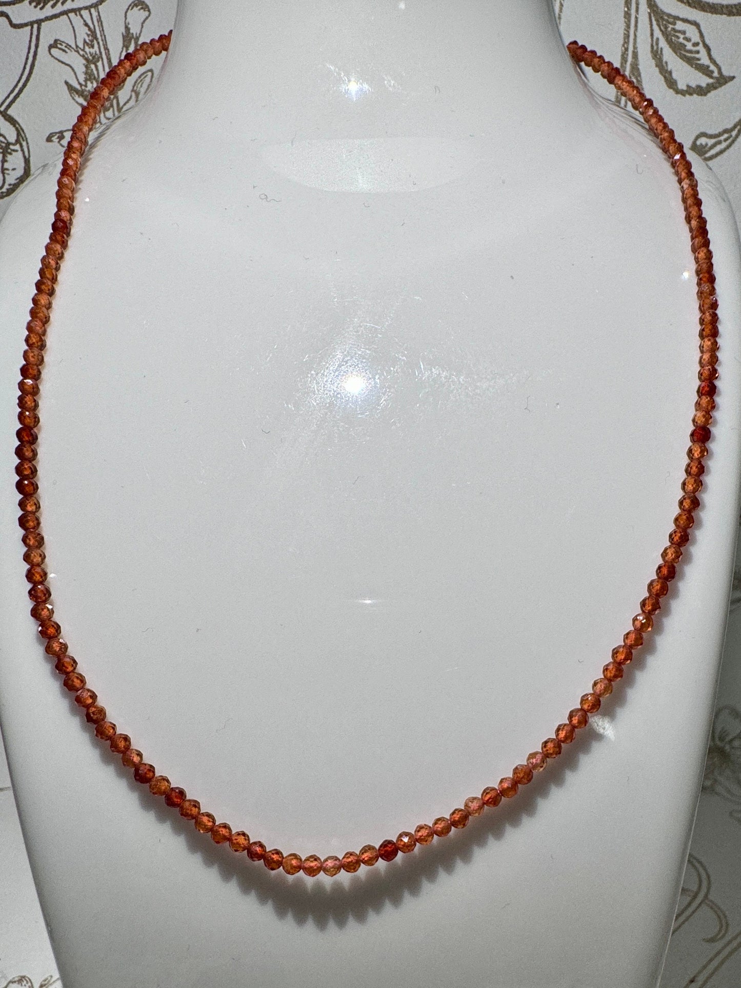 Collier en grenat orange pierre naturelle semi précieuse