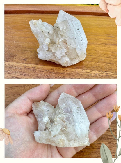 Cluster quartz et pyrite brute pierre naturelle semi précieuse