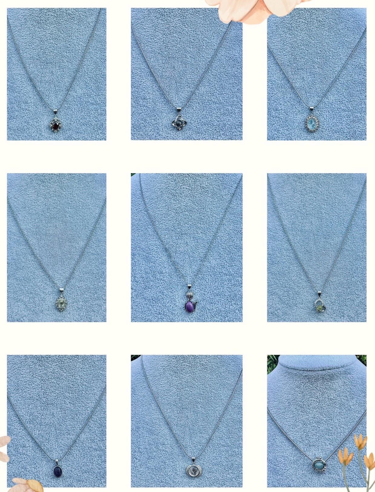 Collier pendentif en pierre naturelle semi précieuse