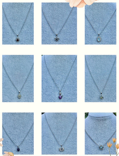 Collier pendentif en pierre naturelle semi précieuse