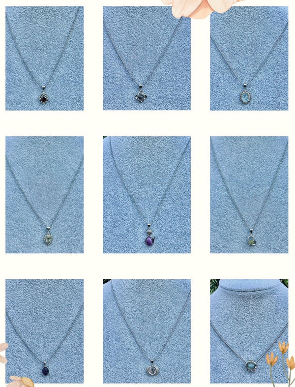 Collier pendentif en pierre naturelle semi précieuse