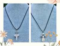 Collier pendentif en agate fleur pierre naturelle semi précieuse