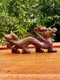 Sculpture dragon chinois en jaspe océan pierre semi précieuses