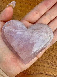 Double coeur en quartz rose pierre semi précieuse