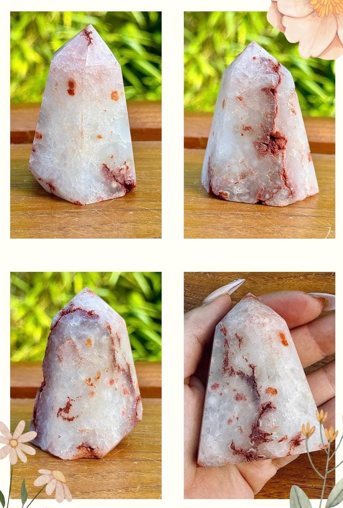 Tour quartz rouge druzy pierre semi précieuse