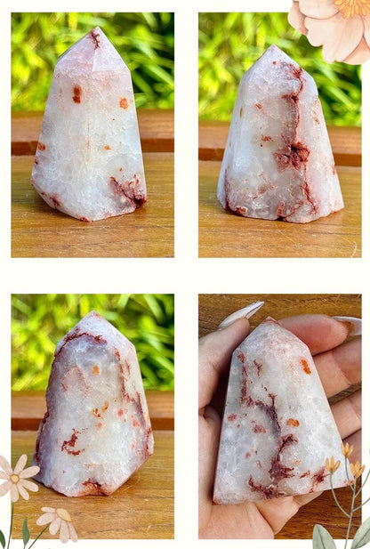 Tour quartz rouge druzy pierre semi précieuse