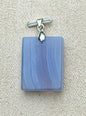 Pendentif en agate dentelle bleue pierre semi précieuse