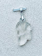 Pendentif feuille en lodolite - quartz jardin pierre naturelle semi précieuse