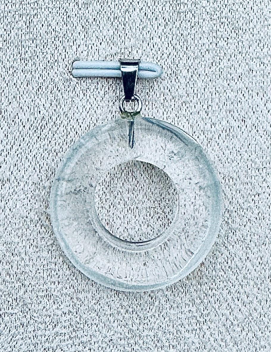 Collier pendentif cercle en pierre naturelle