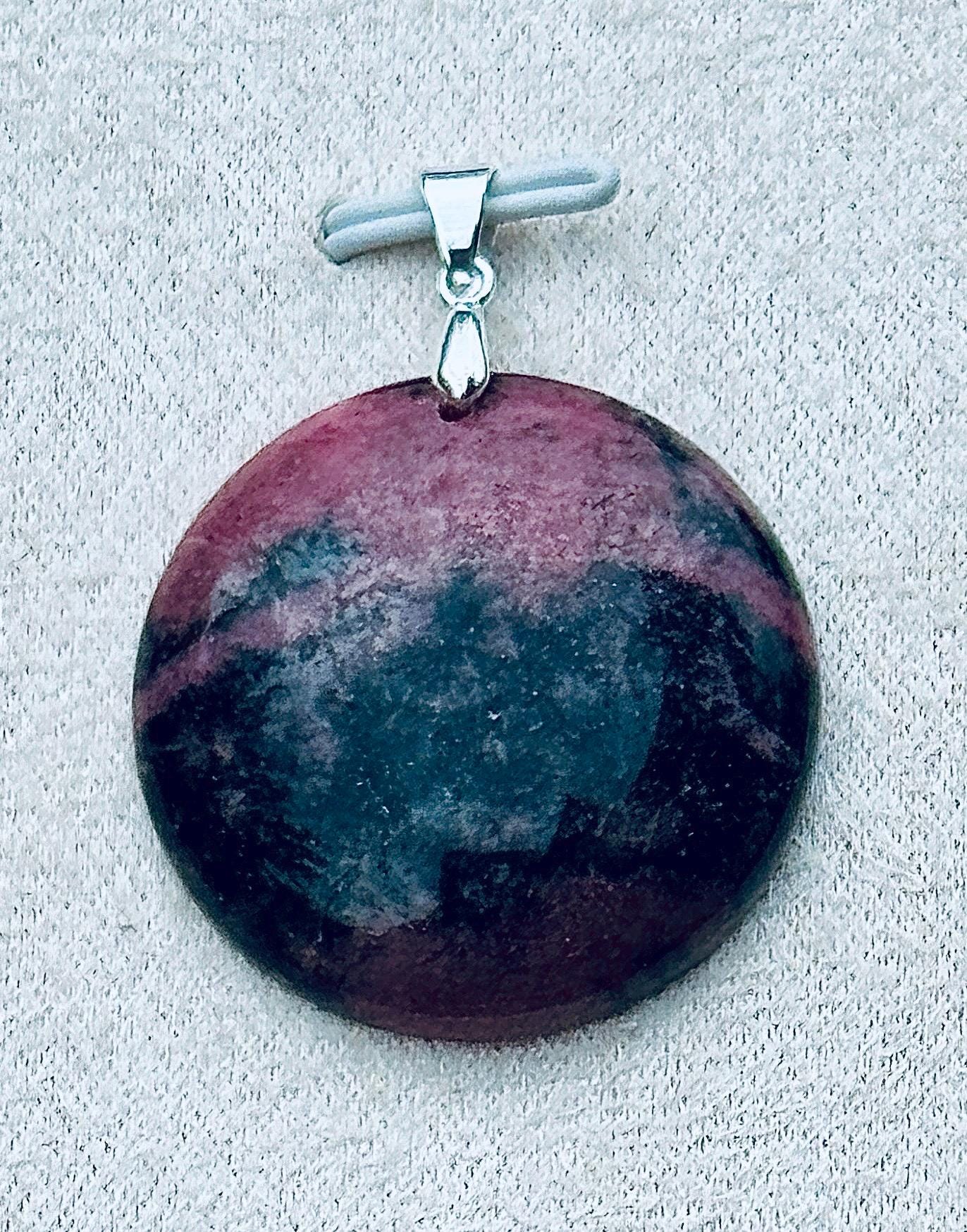 Pendentif rhodonite pierre semi précieuse