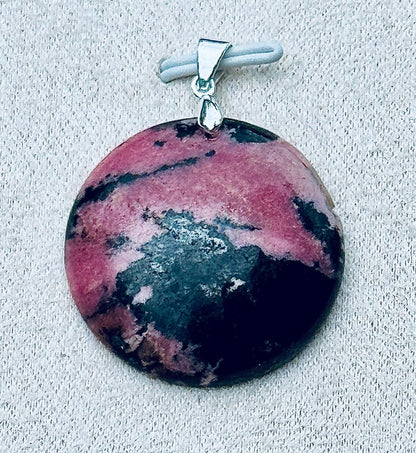 Pendentif rhodonite pierre semi précieuse