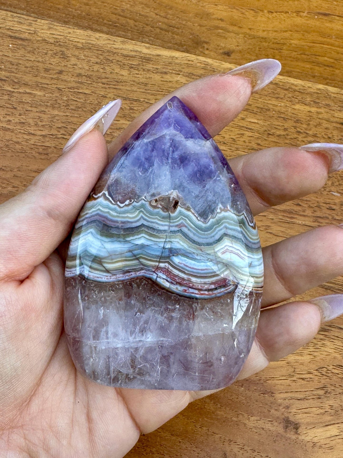 Améthyste et agate dentelle mexicaine forme goutte pierre semi precieuse