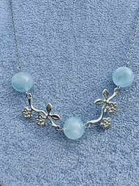 Collier chaîne et perle en aigue marine pierre semi précieuse - Creation by L