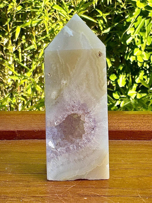 Tour en agate et amethyste rose pierre naturel semi précieuse