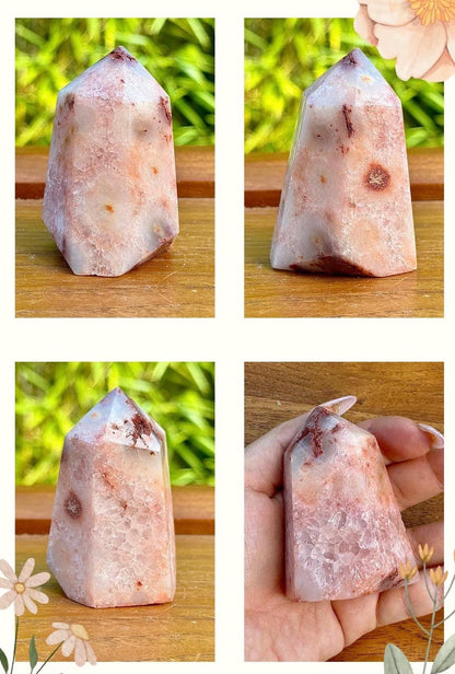 Tour quartz rouge druzy pierre semi précieuse