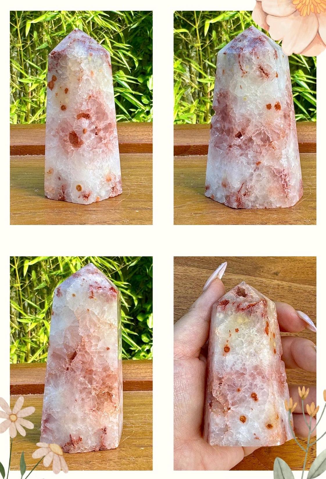 Tour quartz rouge druzy pierre semi précieuse